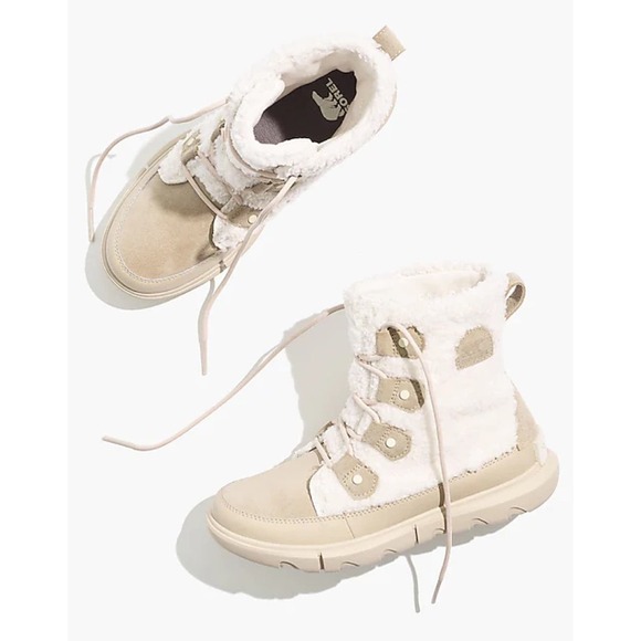 Sorel Explorer II Joan Cozy Boot in Ancient Fossil/Sea Salt Size 6